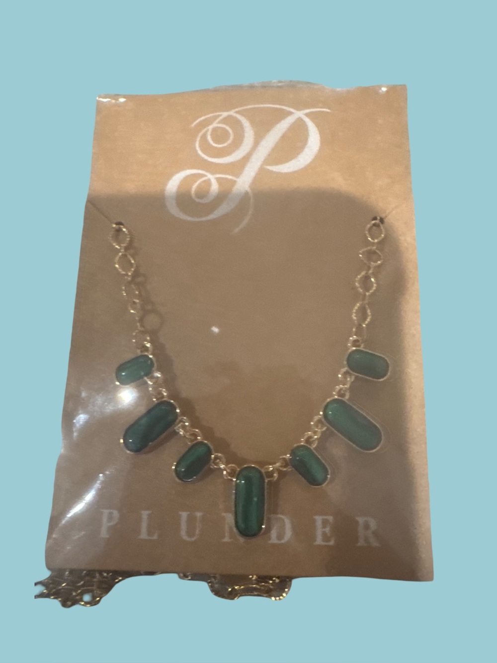 Plunder Green Gold-Plated Statement Necklace